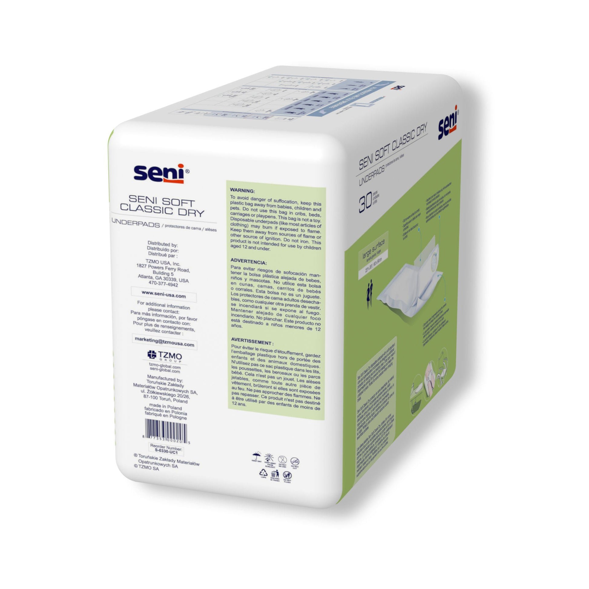 Seni® Soft Classic Dry Underpad, Level 1 Absorbency