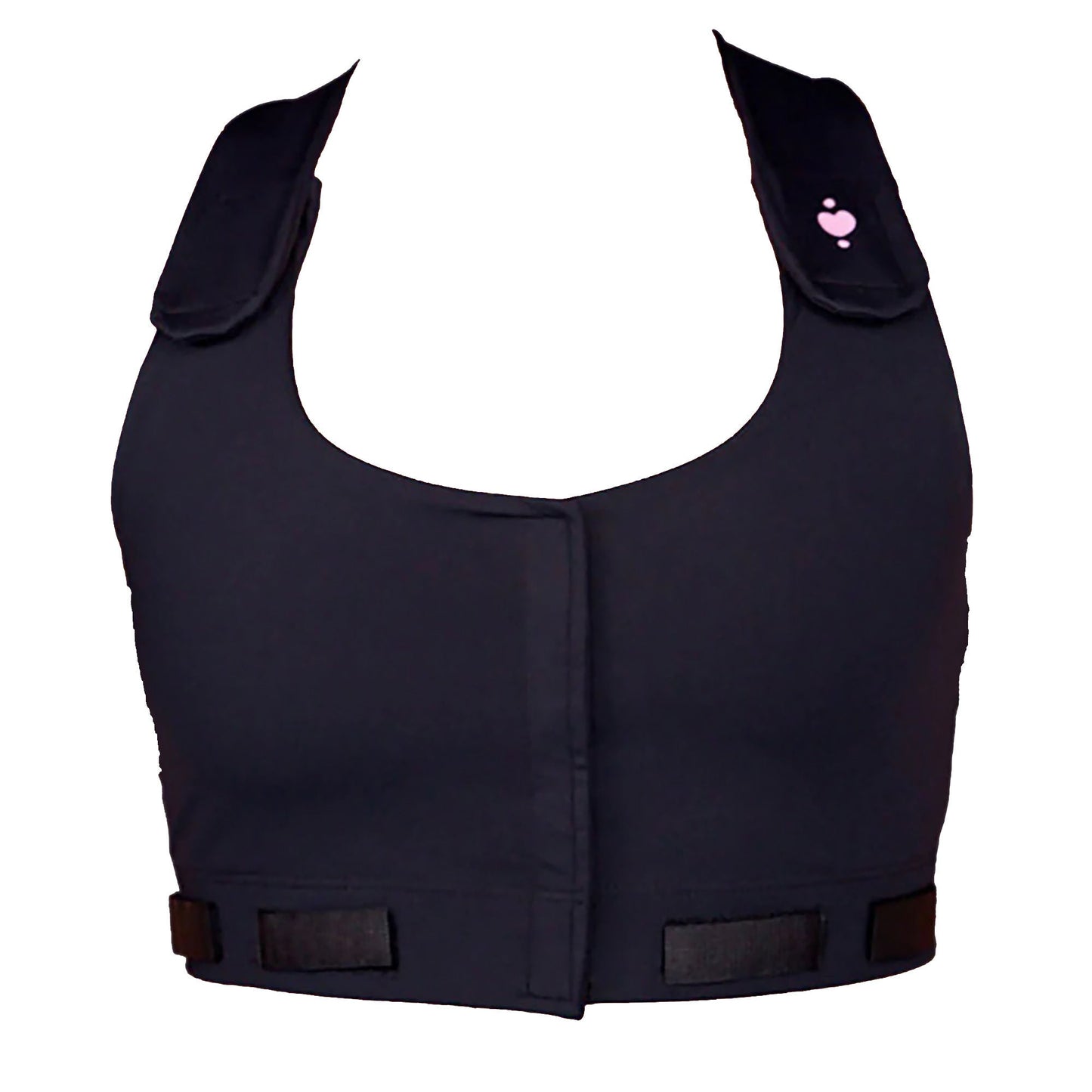 heart&core® Larissa Post-Surgical Bra w/ Drainage Bulb Holders, Black, 5X-Large