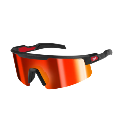 Milwaukee Wrap Around Safety Glasses - Red Mirrored Anti-Scratch Lenses 48-73-2500
