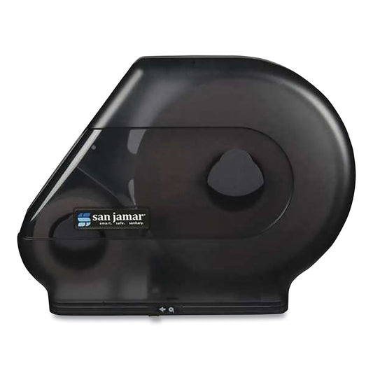 San Jamar Quantum Jumbo Bath Tissue Dispenser, (1) 12 in to 13 in Roll, (1) 6 in Stub Roll, Wall Mount, Double Rolls (OC