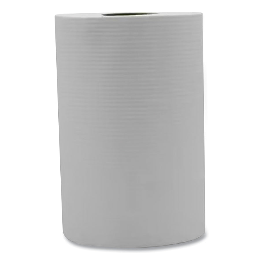 Victoria Bay Roll Paper Towel, 1-Ply, Recycled Paper, Embossed, White, 350 ft L, Hardwound (VBRT350W)
