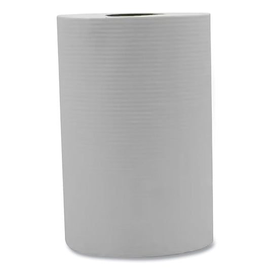 Victoria Bay Roll Paper Towel, 1-Ply, Recycled Paper, Embossed, White, 350 ft L, Hardwound (VBRT350W)
