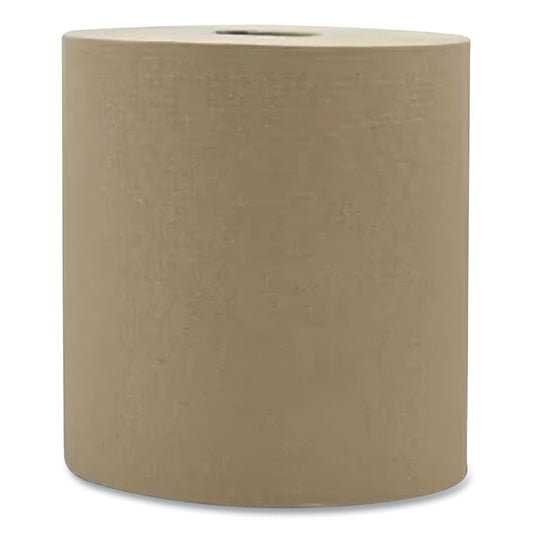 Victoria Bay Roll Paper Towel, 1-Ply, Recycled Paper, Embossed, Kraft, 800 ft L, Hardwound (VBRT800K)