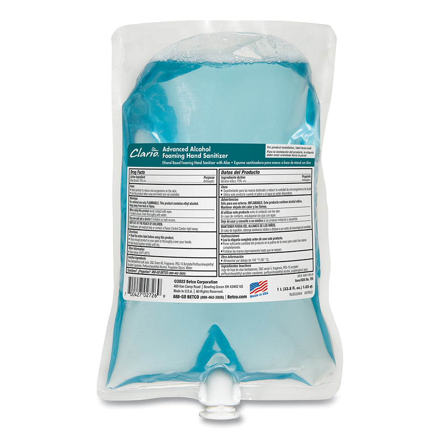 Betco Advanced Alcohol Foaming Sanitizer, 1000 mL, Citrus (7952900)