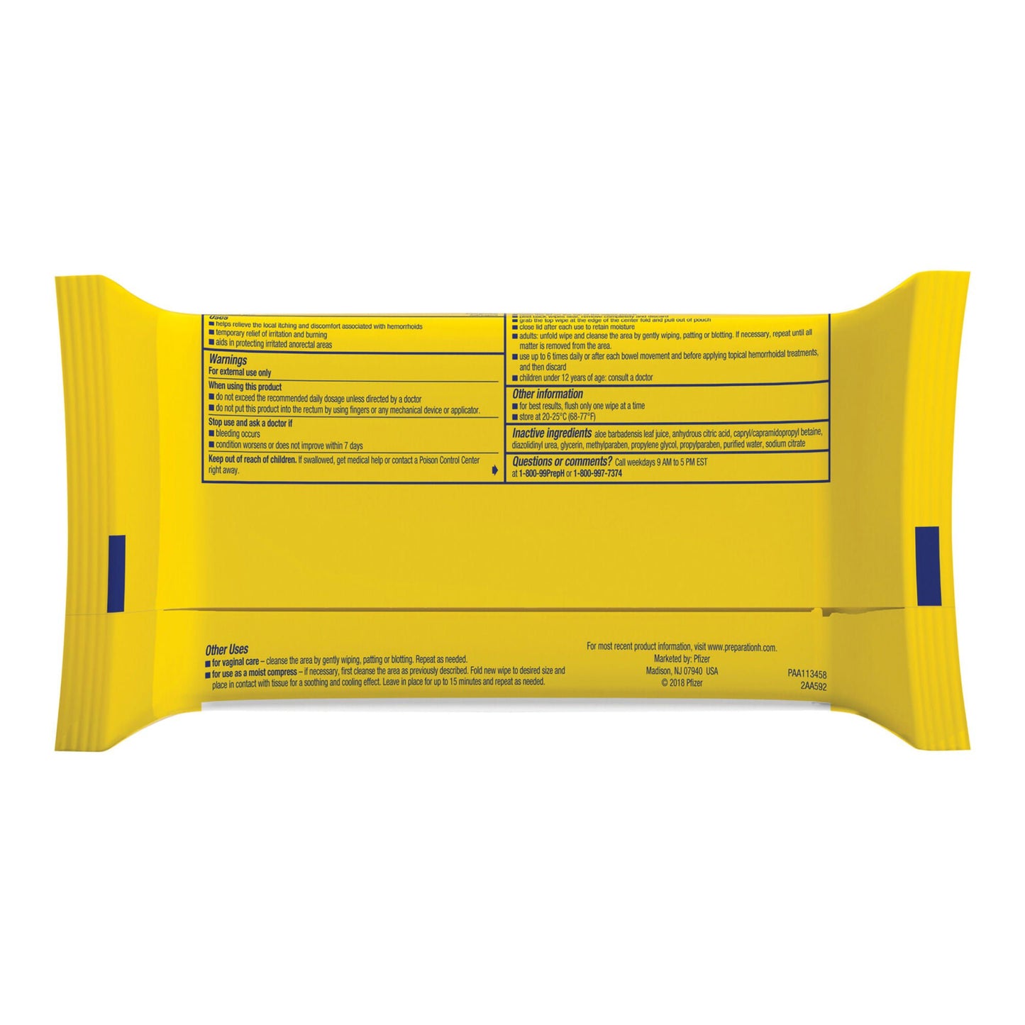 Preparation H® Medicated Hemorrhoidal Wipes w/ Witch Hazel & Aloe, Max Strength