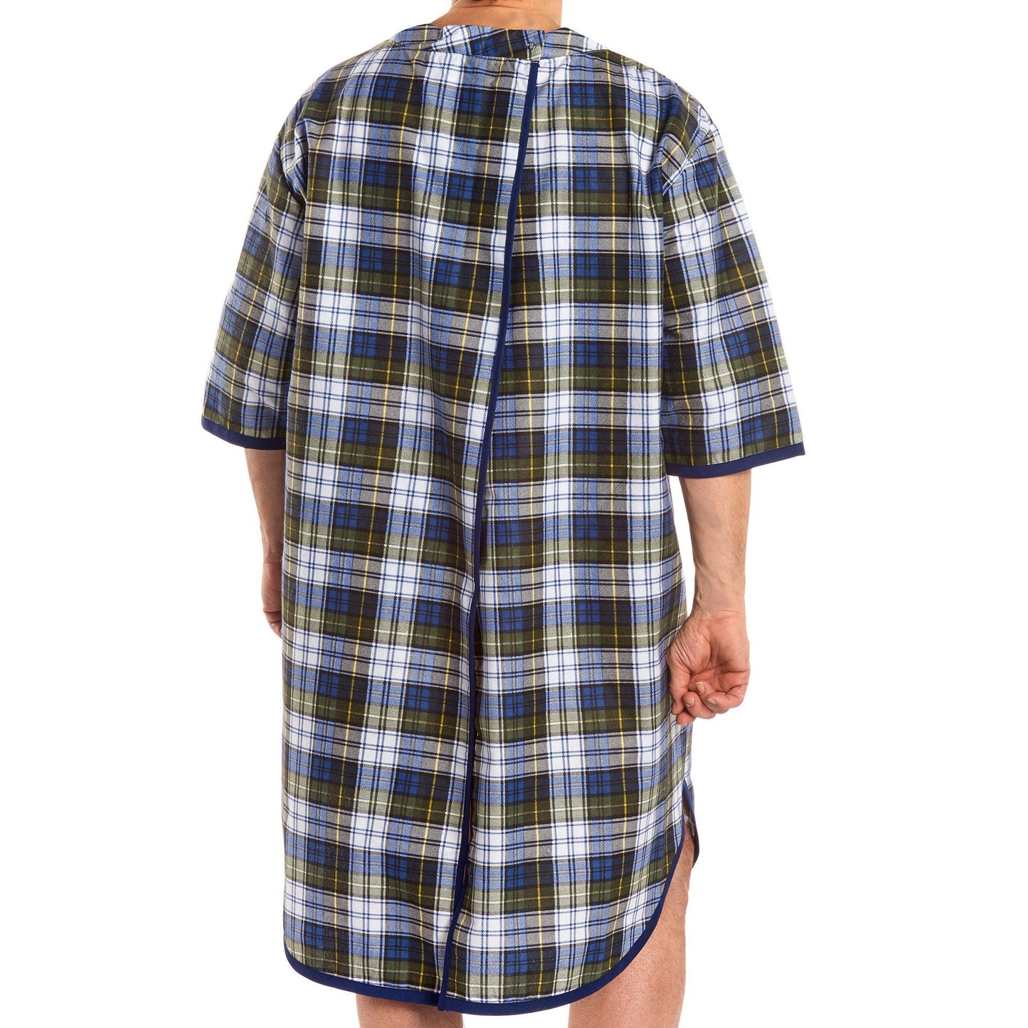 Snap Wrap™ Patient Exam Gown, Blue Plaid Print