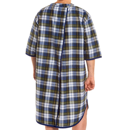 Snap Wrap™ Patient Exam Gown, Blue Plaid Print