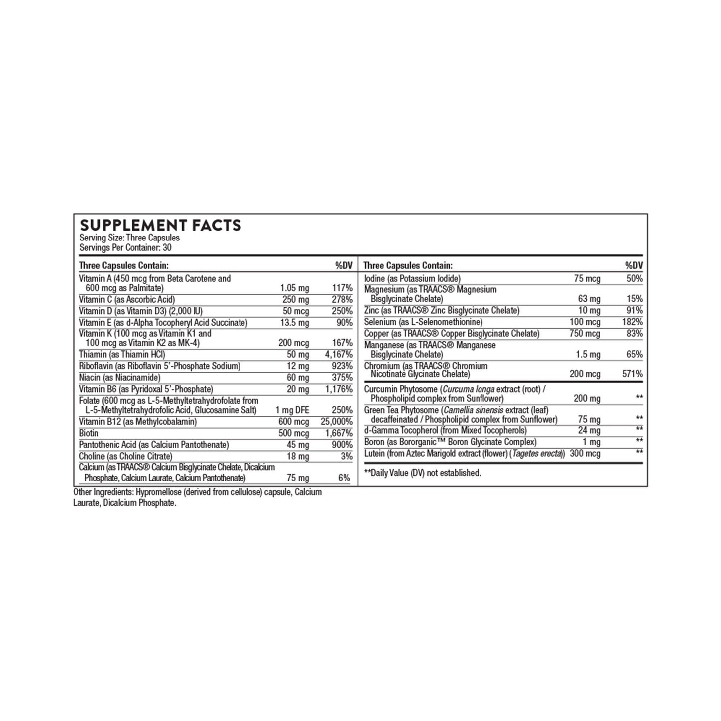 Thorne® Multivitamin Elite Daily Nutritional Supplement, AM Formula & PM Formula