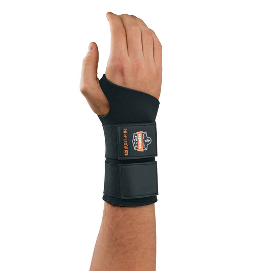 ProFlex 670 Ambidextrous Wrist Support Double Strap Neoprene Left or Right Hand Black
