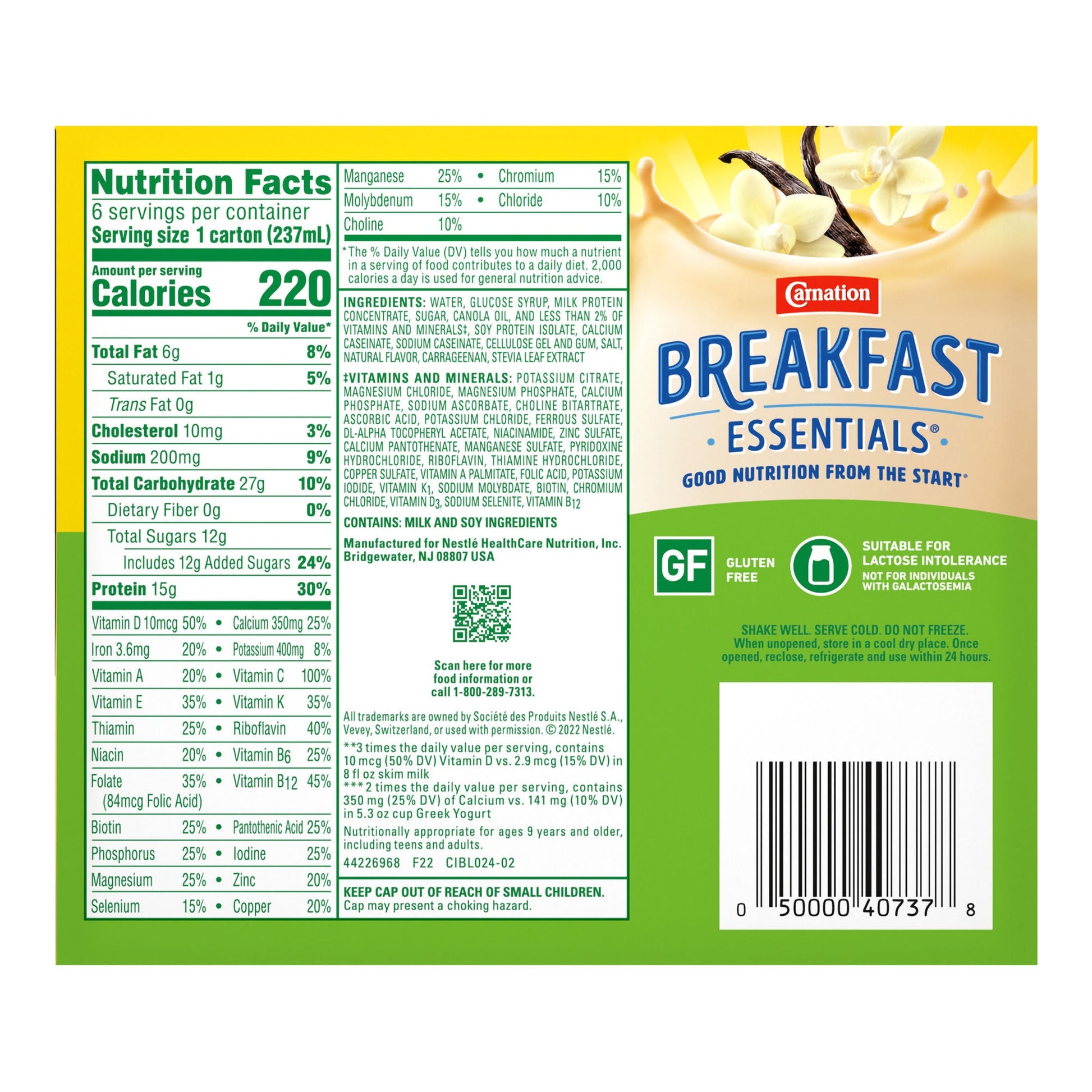 Carnation Breakfast Essentials® High Protein Vanilla Nutritional Drink