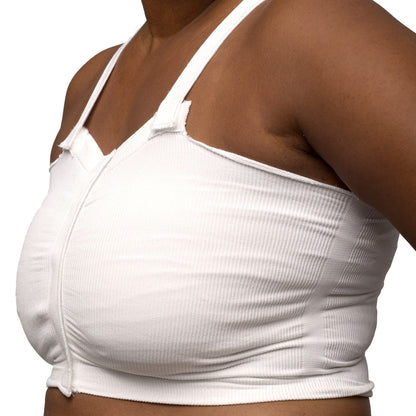 Dale Post-Surgical Bra 34 to 36 Inch Chest Medium White Front Hook and Loop Closure Detachable Straps