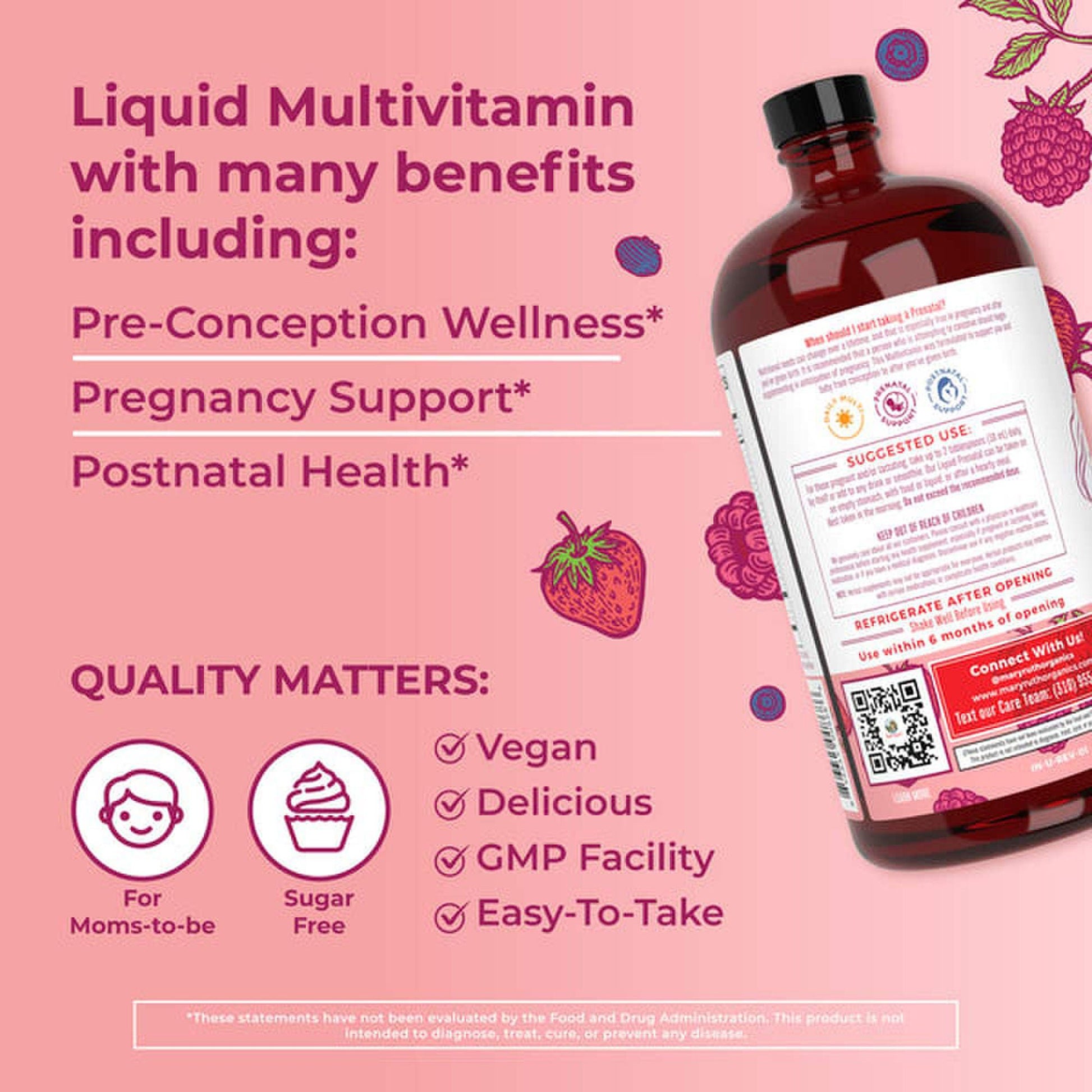 Mary Ruth's® Prenatal & Postnatal Liquid Multivitamin Liquid, Berry Flavor