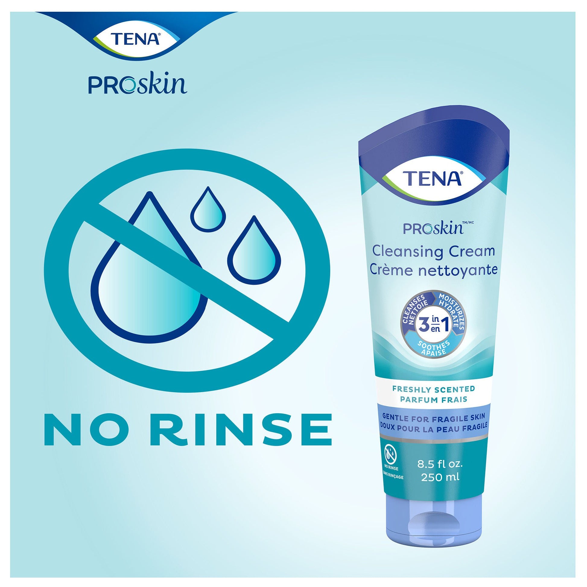 Tena® Body Wash Cleansing Cream, Alcohol-Free, White, 3-in-1 Formula