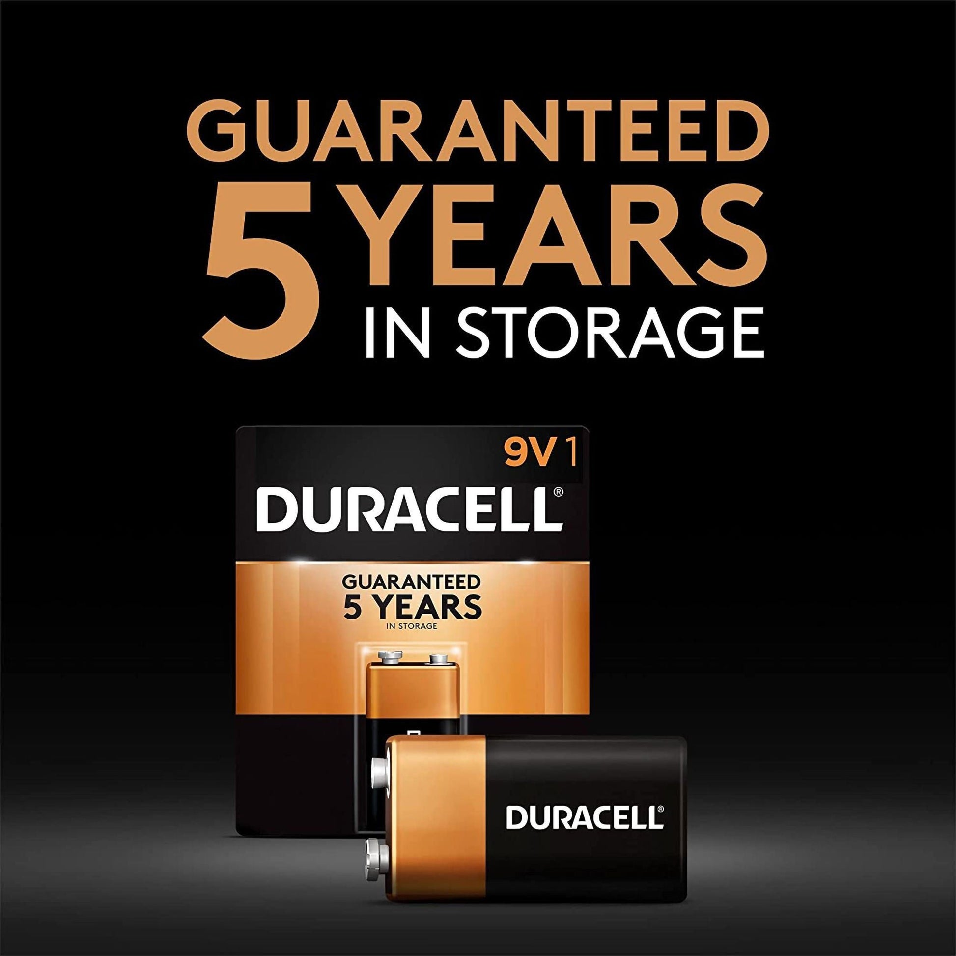 Duracell Coppertop Alkaline Battery 9V Cell 9 Volt Disposable 1 Pack