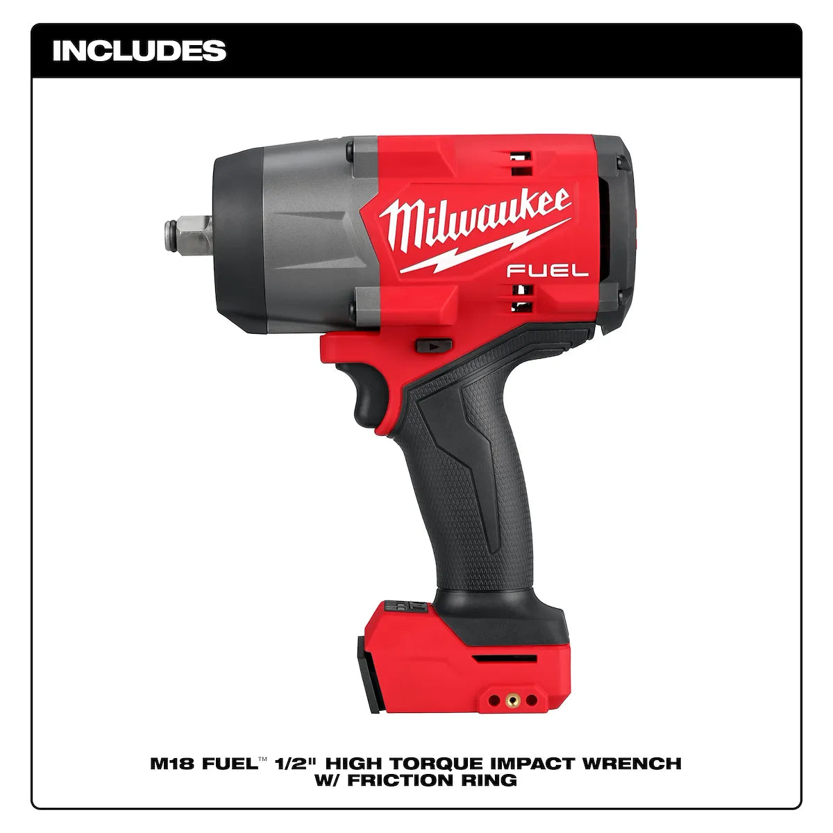 Milwaukee M18 FUEL 1/2" High Torque Impact Wrench with Friction Ring 2967-20 | M18 Battery, POWERSTATE Brushless