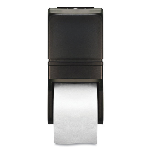 Harbor Toilet Tissue Dispenser, Holds 2 Standard Rolls, Smoke Plastic Cover with Black Steel Base (HDSBT1)
