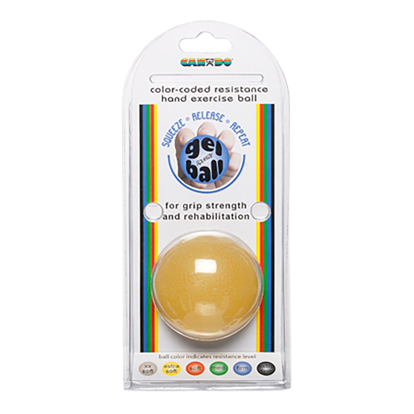 CanDo® Standard Gel Squeeze Ball, Yellow, Extra Light