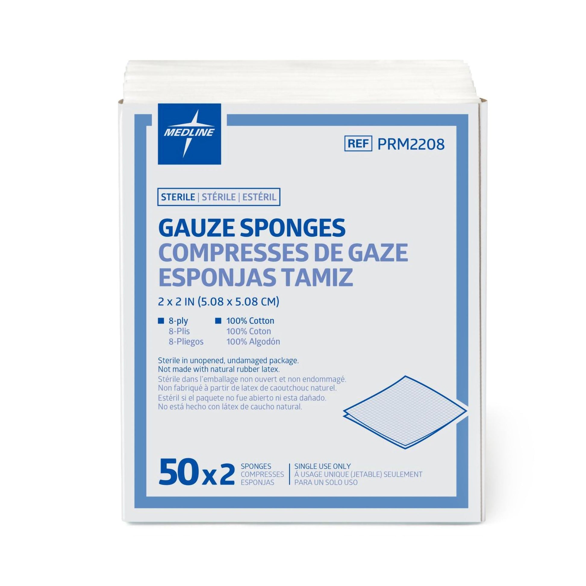Caring® Sterile Gauze Sponge, 8-Ply