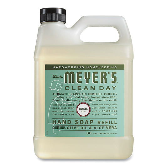 Mrs. Meyer'S Clean Day Hand Soap Refill, Basil, 33 fl oz (651349)