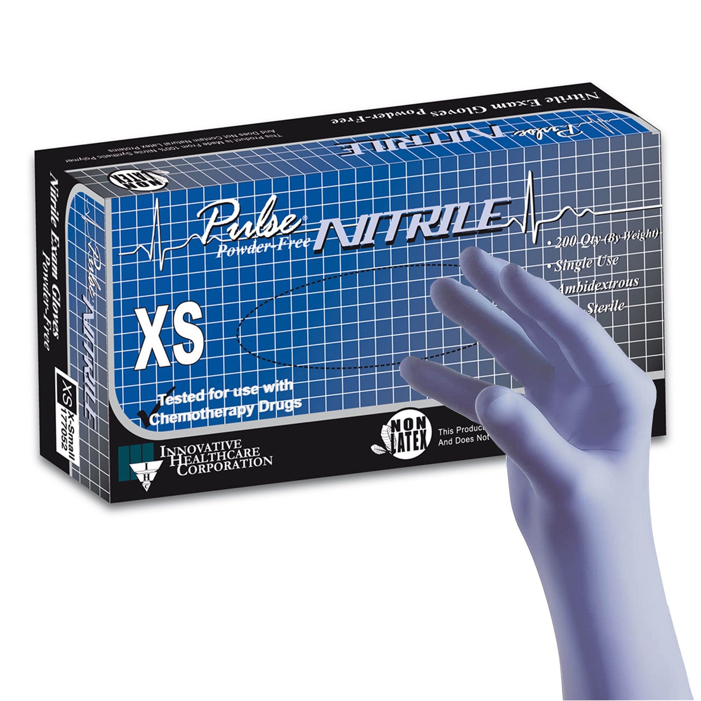Pulse® Nitrile Exam Gloves, Aqua Blue