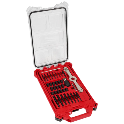 Milwaukee 38PC SAE Tap & Die PACKOUT Set w/ HEX-LOK 2-in-1 Handle 49-22-5604 | 38-Piece, Black Oxide
