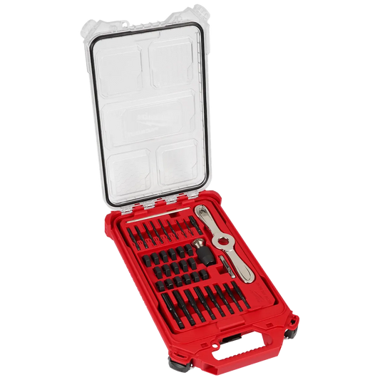 Milwaukee 38PC SAE Tap & Die PACKOUT Set w/ HEX-LOK 2-in-1 Handle 49-22-5604 | 38-Piece, Black Oxide