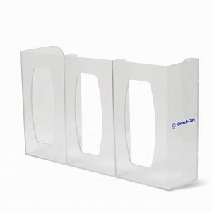 Triple with Dividers Glove Box Holder Horizontal or Vertical Mounted 3-Box Clear X 17.06 Inch Plastic