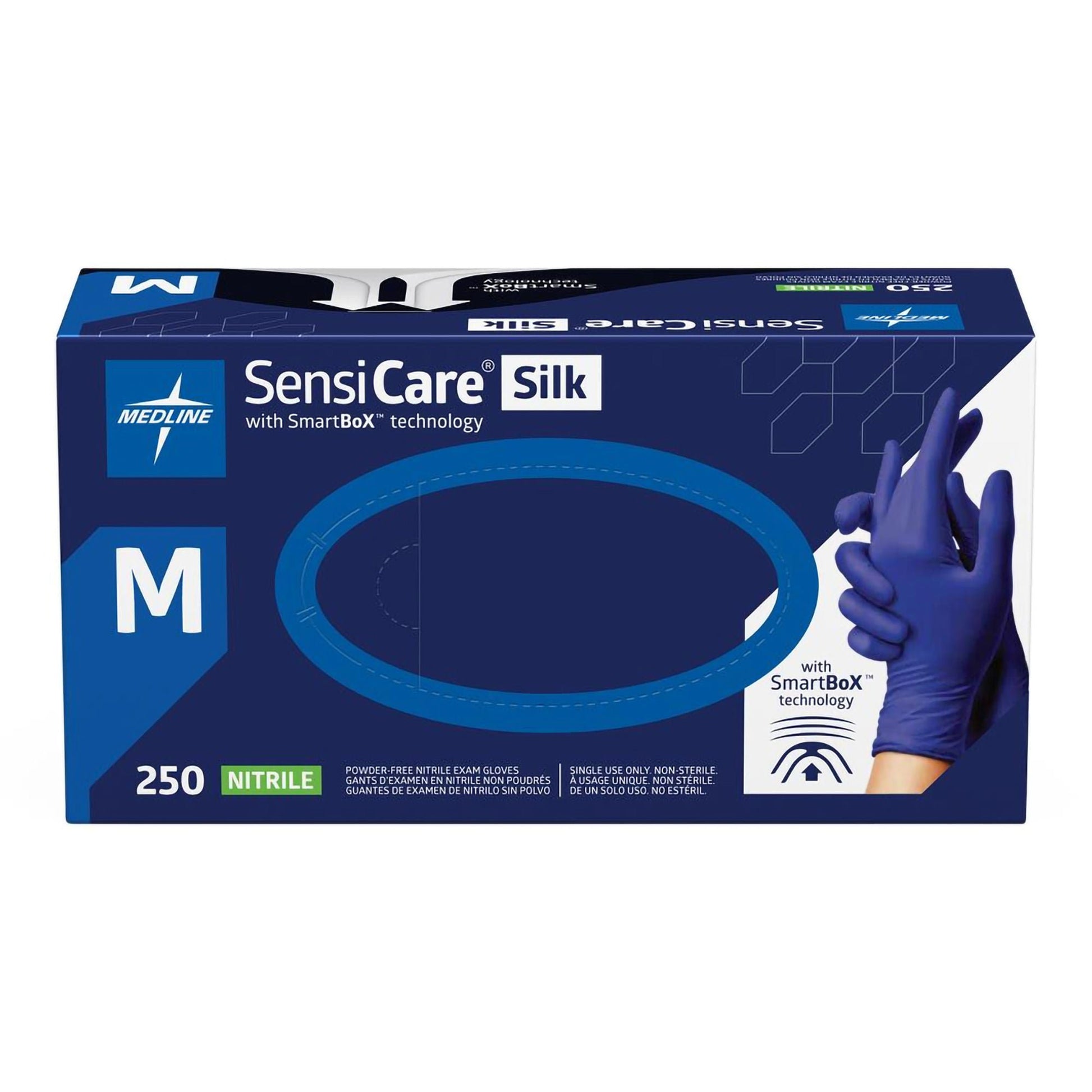 SensiCare® Silk Nitrile Exam Gloves, Dark Blue