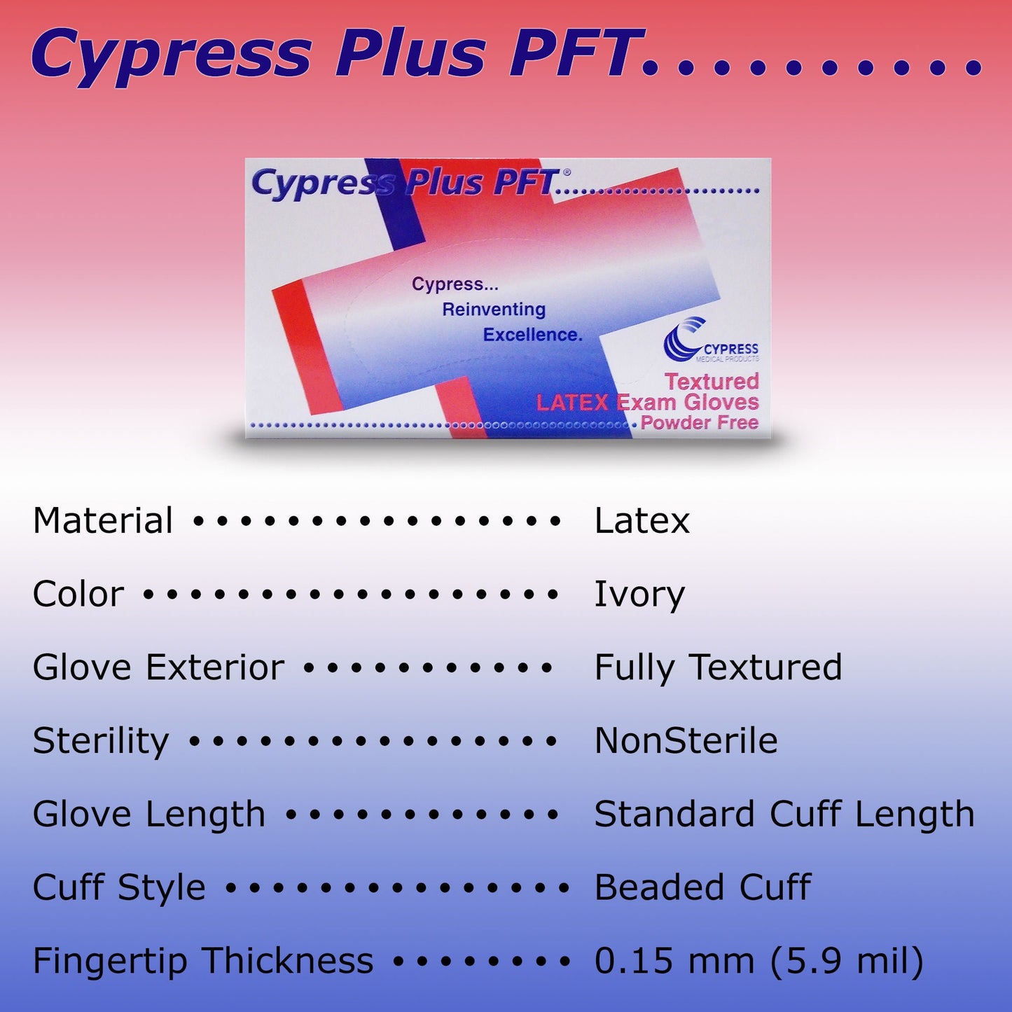 Cypress Plus® PFT Latex Exam Gloves, Ivory - view 5