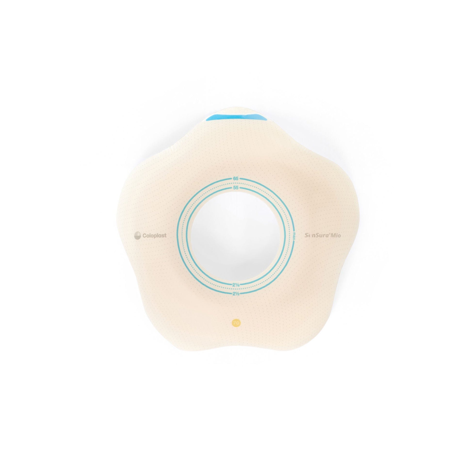 SenSura® Mio Convex Flip Ostomy Barrier, Stoma Openings, Yellow Match