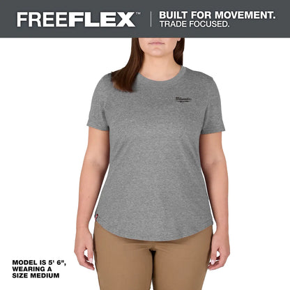 Milwaukee Women's FREEFLEX Hybrid Tee - Short Sleeve Gray 2X F452G-2X