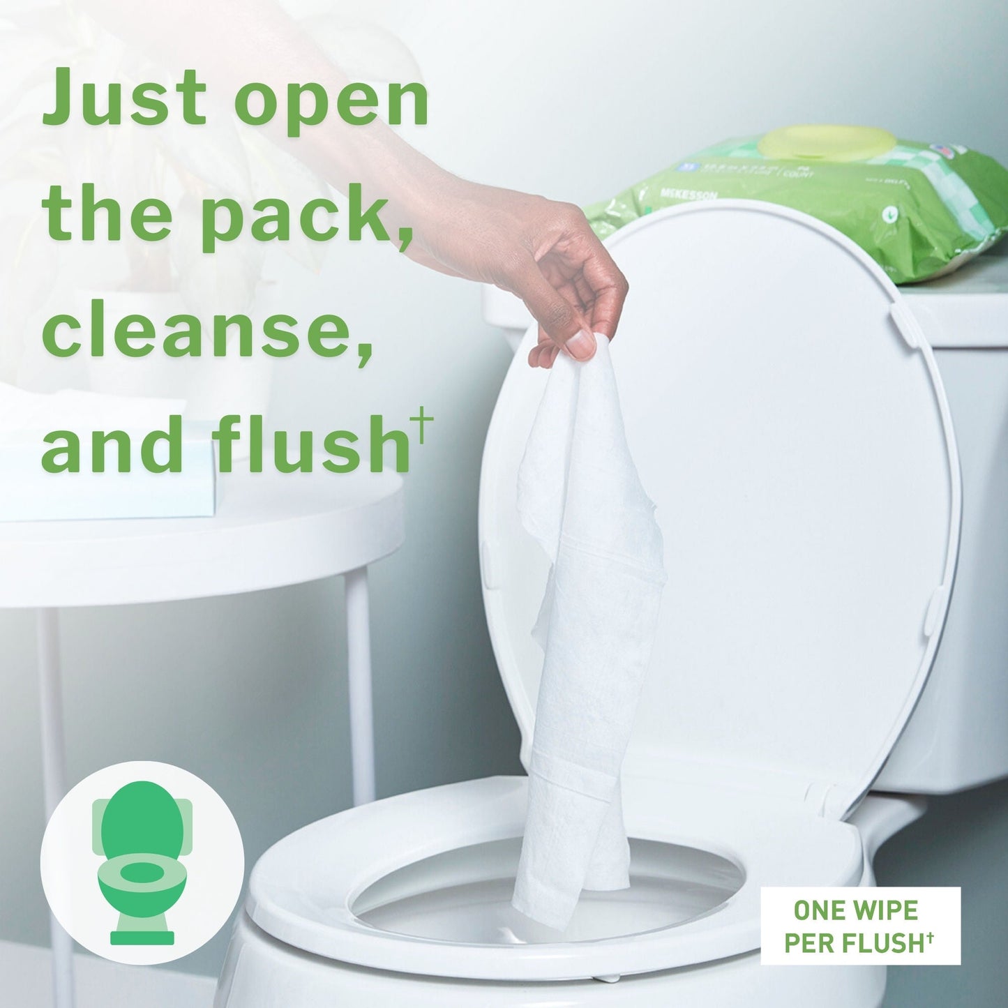 McKesson Flushable* Wet Wipes XL - Unscented, per Pack
