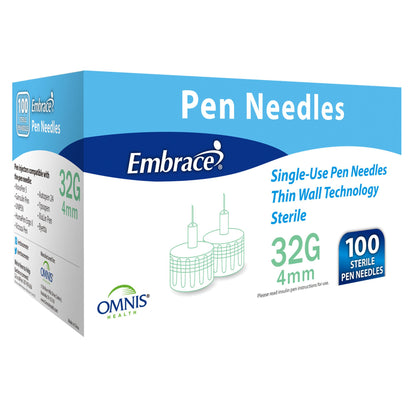 Embrace Safety Insulin Pen Needle 4 mm Length