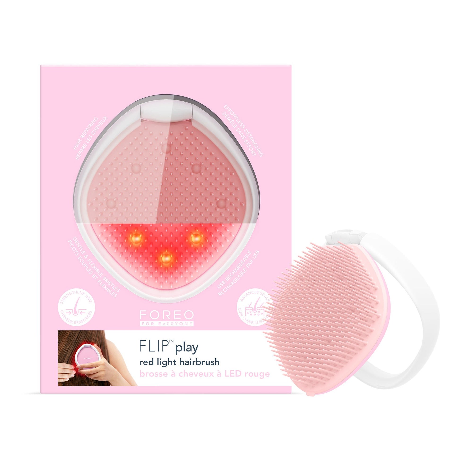 FLIP Red LED Hairbrush