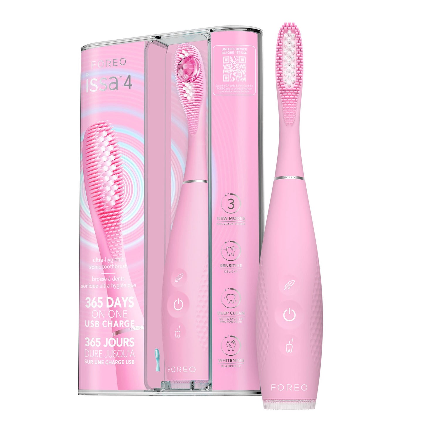 issa 4 Sonic Toothbrush Pearl Pink Adult Silicone