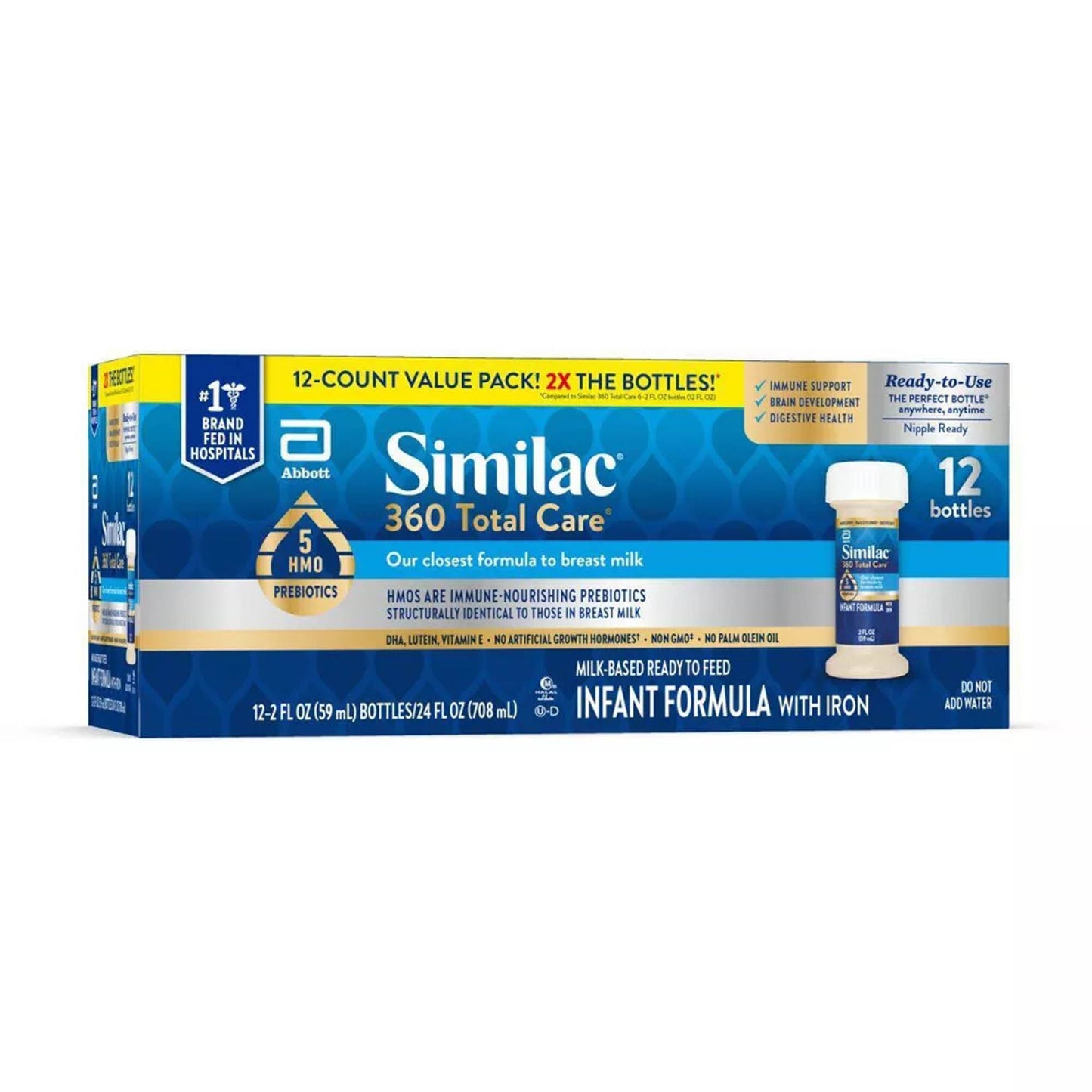 Similac 360 Total Care Infant Formula Unflavored Bottle Liquid Iron