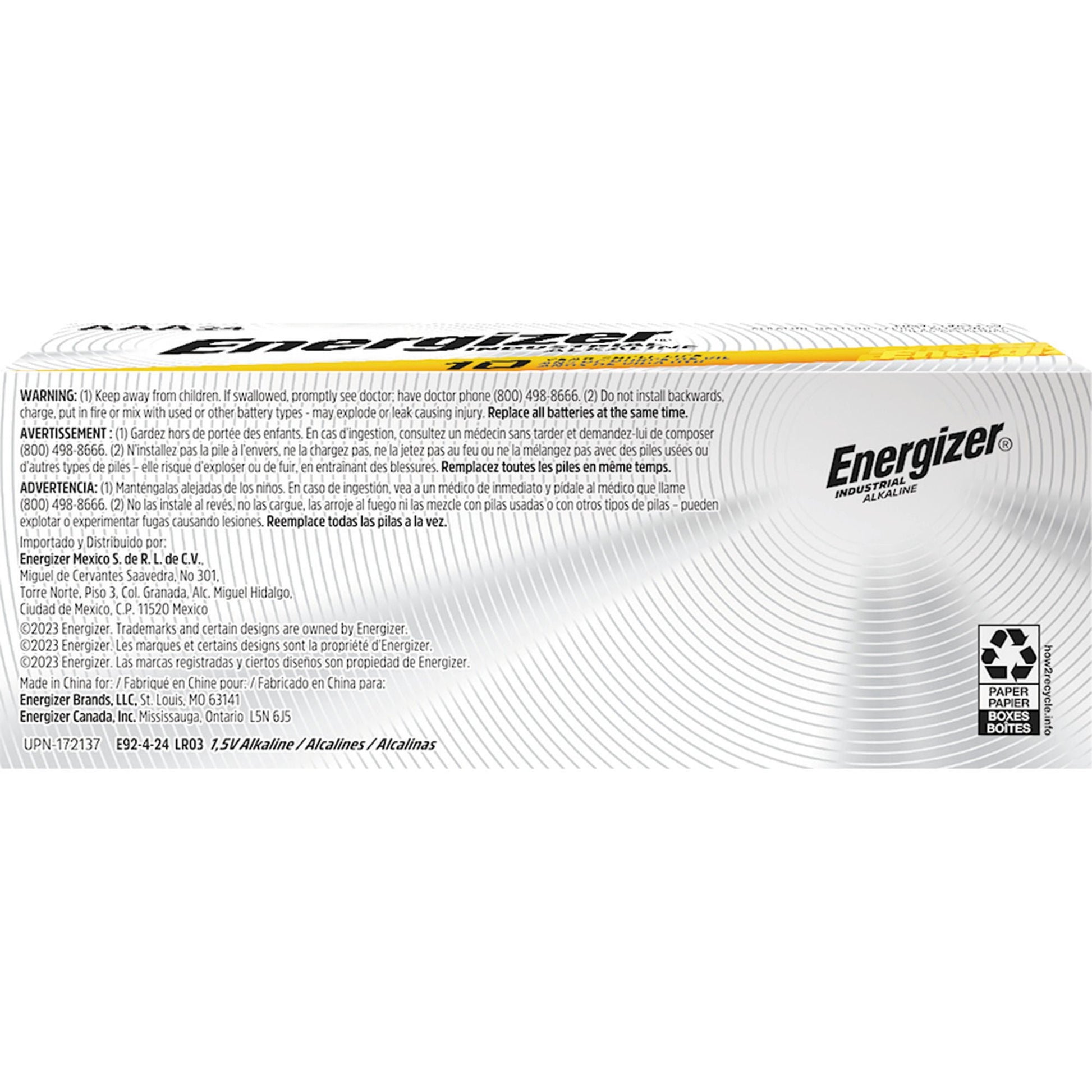 Energizer® Industrial® Alkaline Battery, C