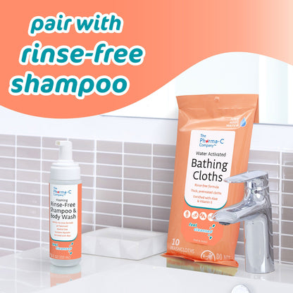 The Pharma-C Company Rinse-Free Bath Wipe Soft Pack Light Scent