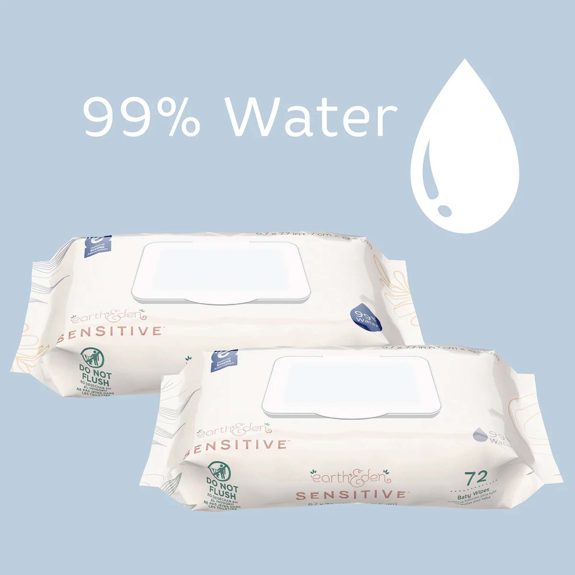 Earth & Eden Sensitive™ Baby Wipes, 72 per Pack