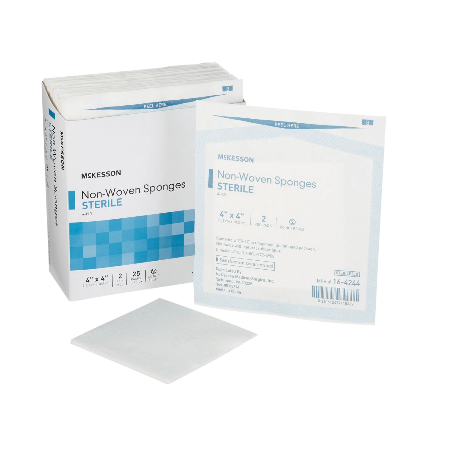 McKesson Sterile Nonwoven Sponge, Four Ply