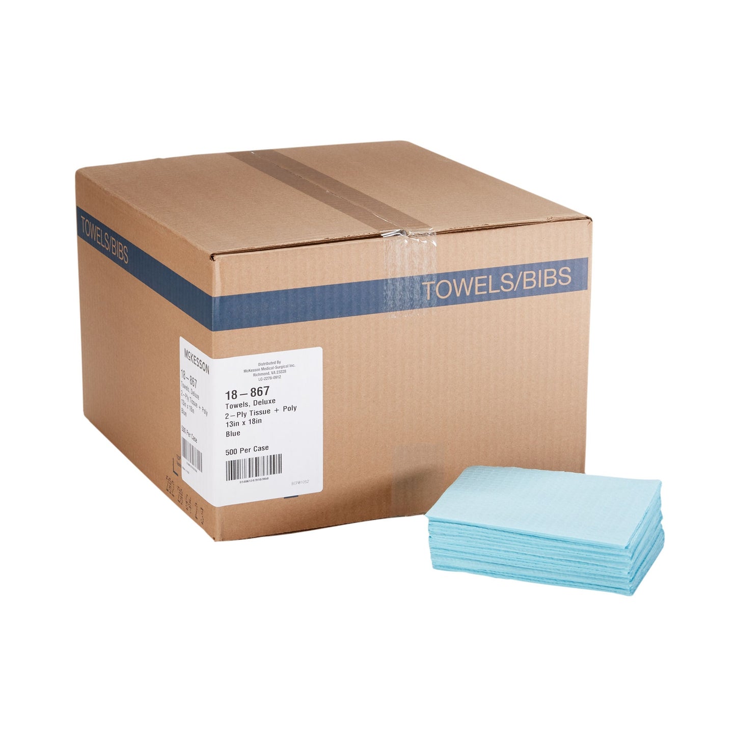 McKesson Nonsterile Blue Procedure Towels