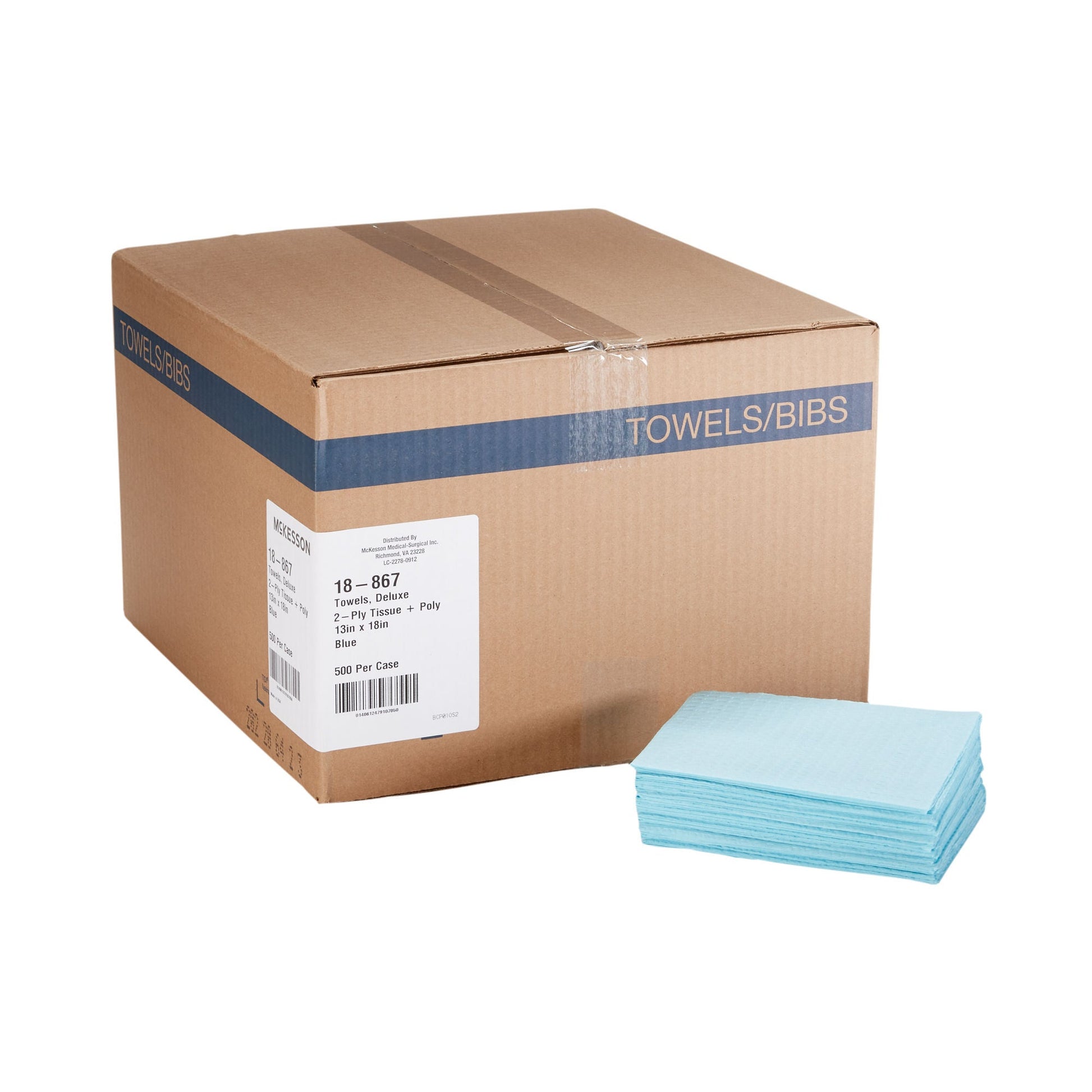 McKesson Nonsterile Blue Procedure Towels