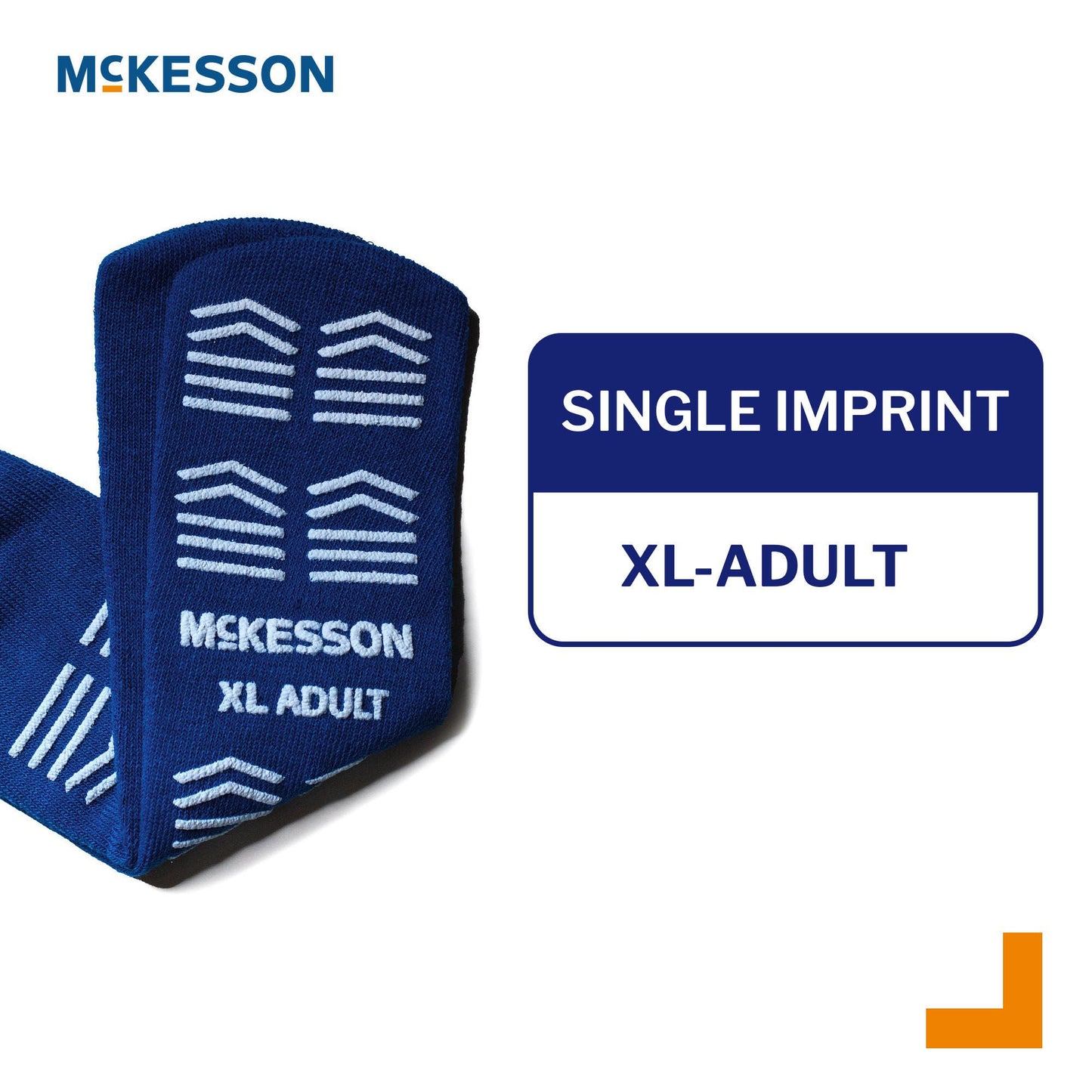 McKesson Slipper Socks, Single Tread, Extra Large, Dark Blue