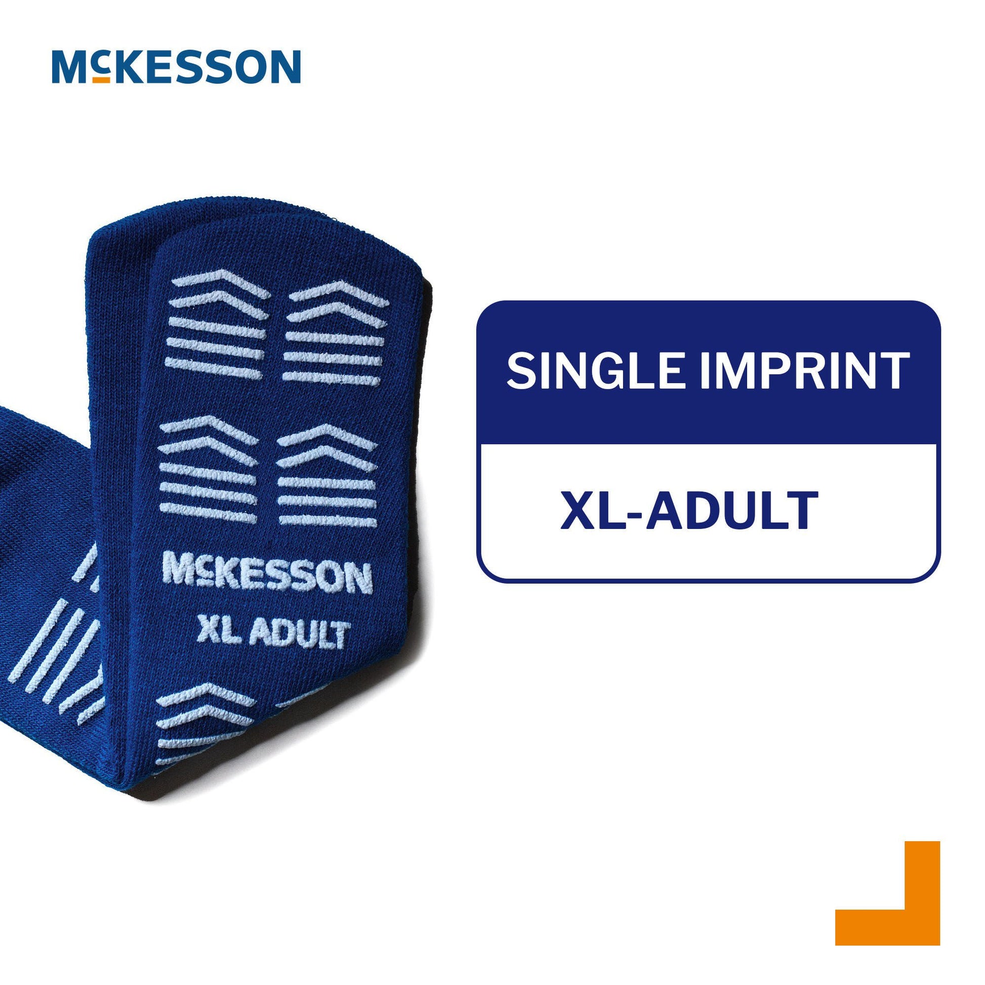 McKesson Slipper Socks, Single Tread, Extra Large, Dark Blue