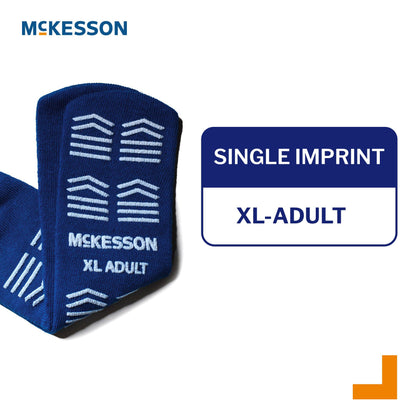 McKesson Slipper Socks, Single Tread, Extra Large, Dark Blue