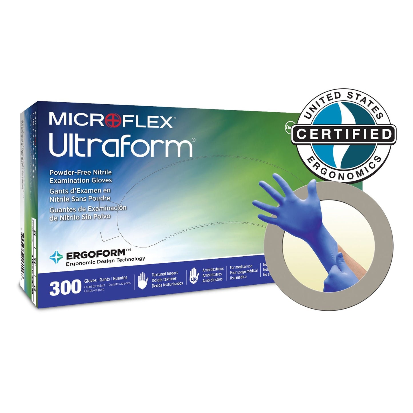 Ultraform® Nitrile Exam Gloves, Blue - view 5