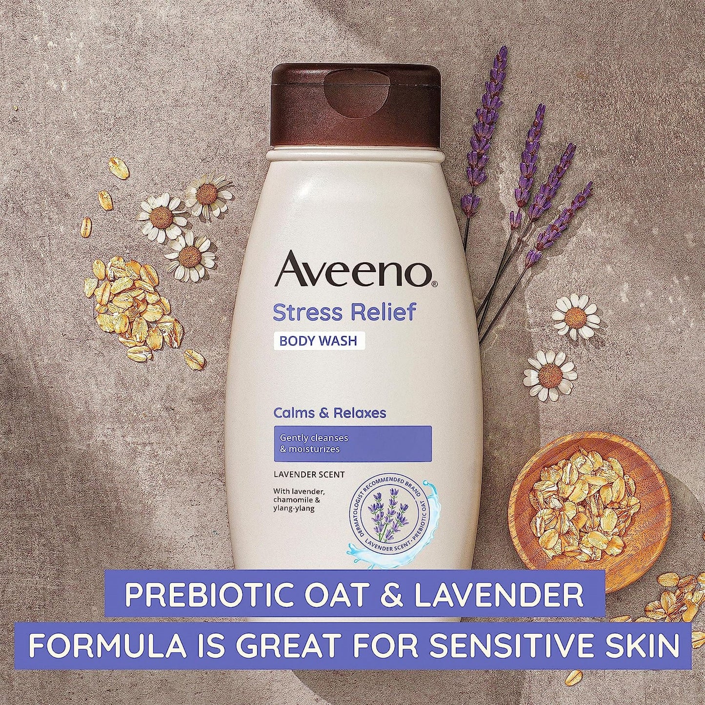 Aveeno® Stress Relief Body Wash Lavender, Bottle