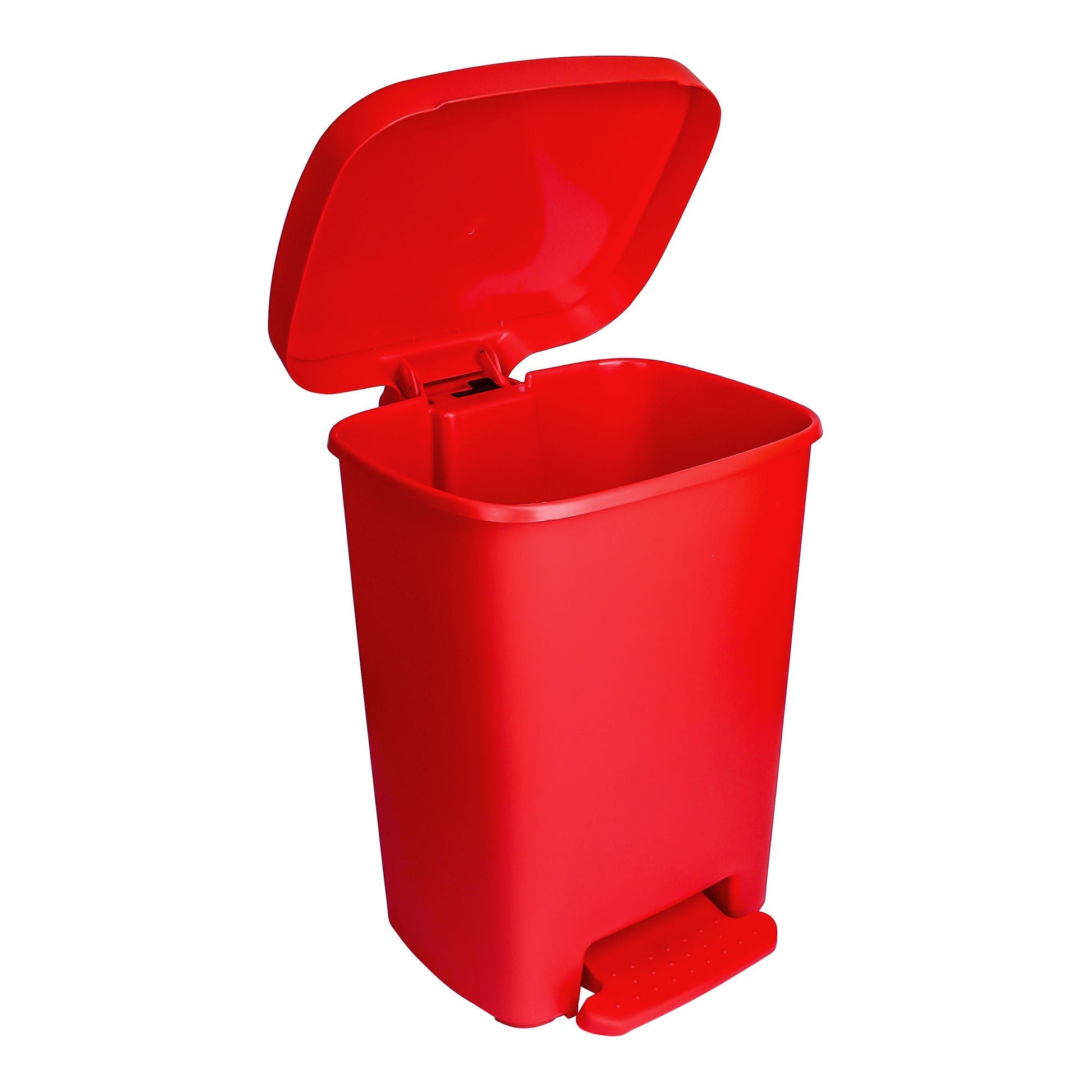 McKesson Waste Can with Step-On Pedal, Plastic, Red, x 18.9 Inch
