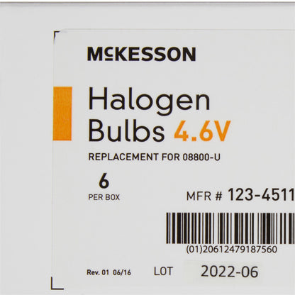 McKesson Halogen Lamp, Replacement Bulb for Vaginal Specula, 4.6 Volt 3 Watt