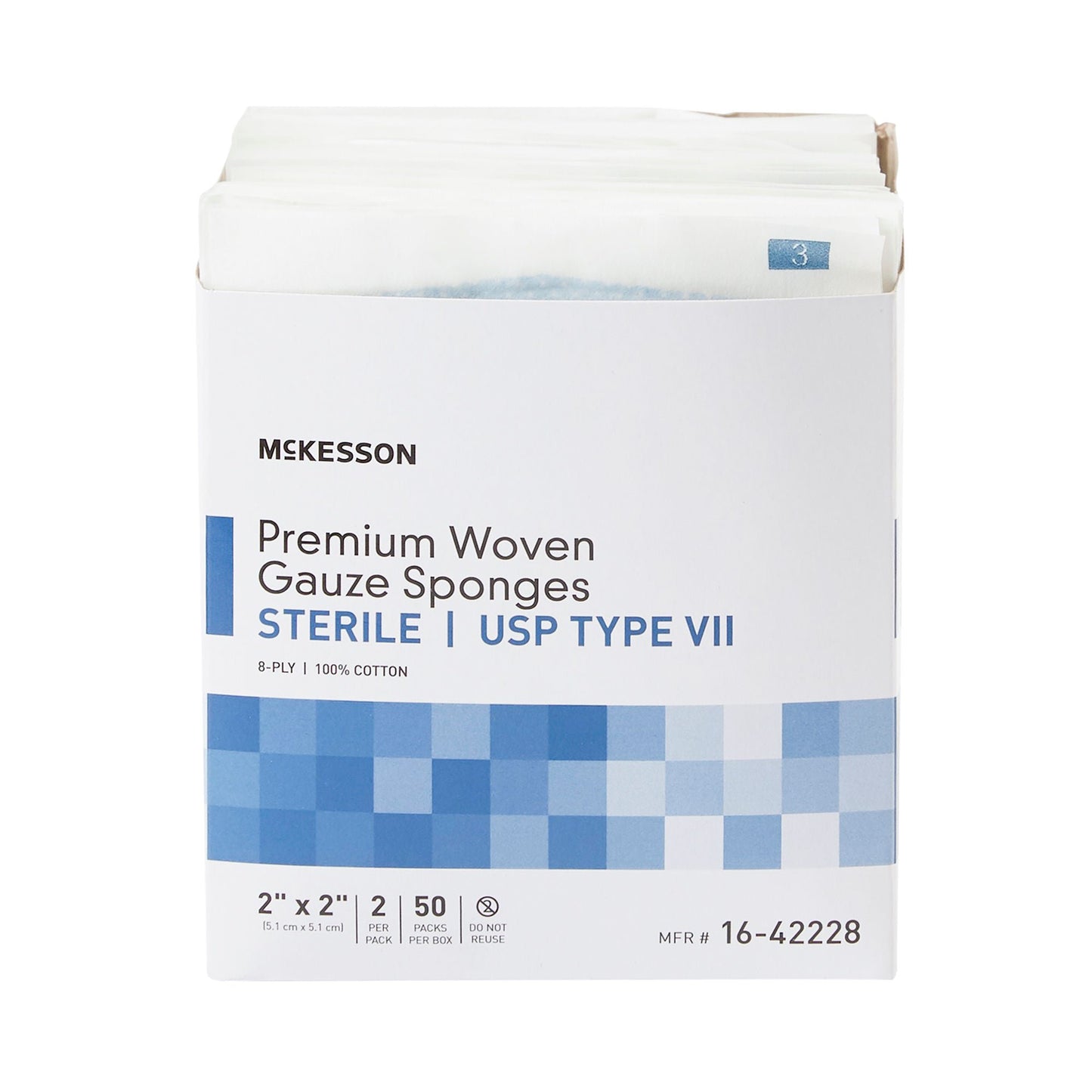 McKesson Sterile USP Type VII Gauze Sponge, Eight Ply
